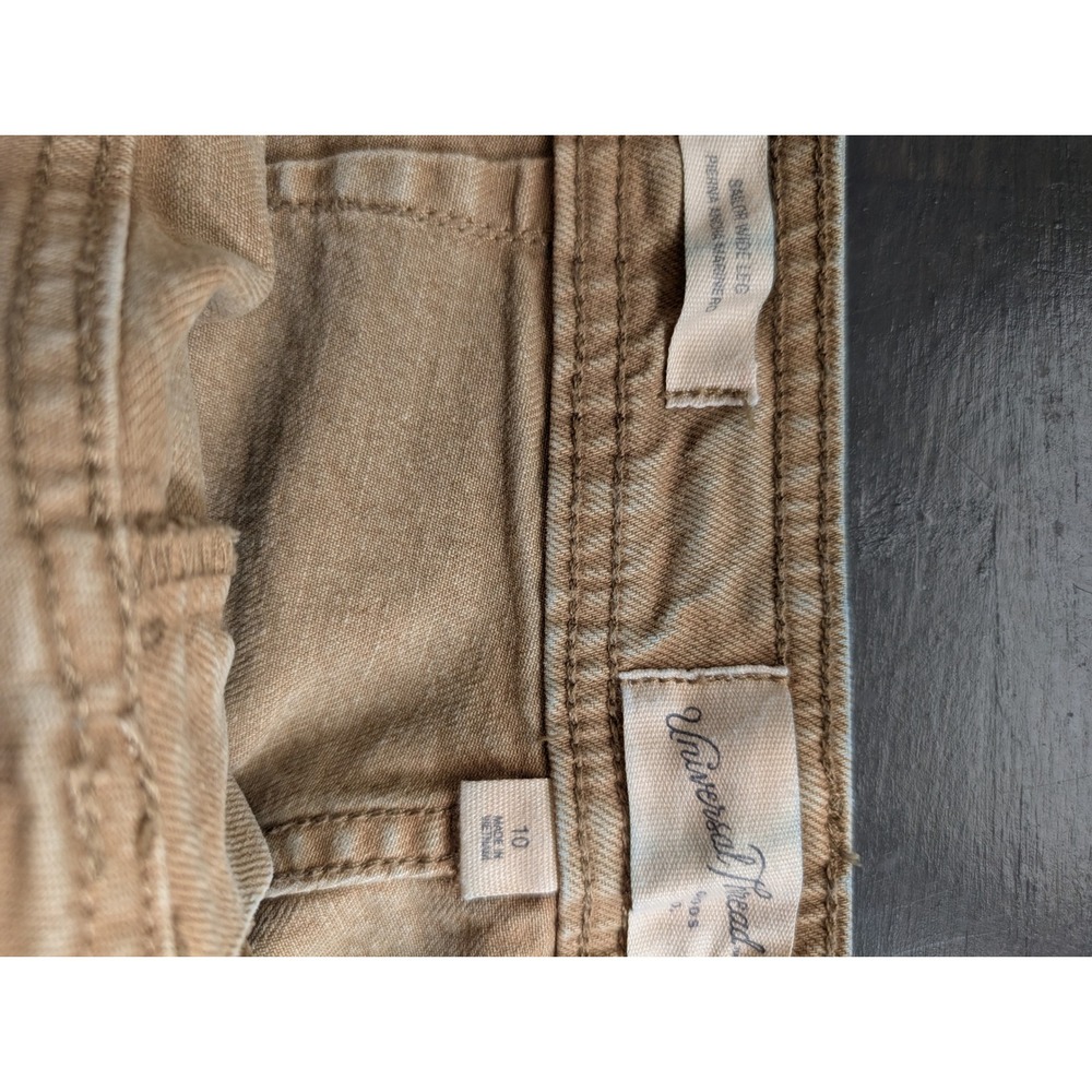 Universal Thread Womens Wide Leg Crop Jeans Tan Khaki Raw Hem Size 10 - Picture 3 of 6